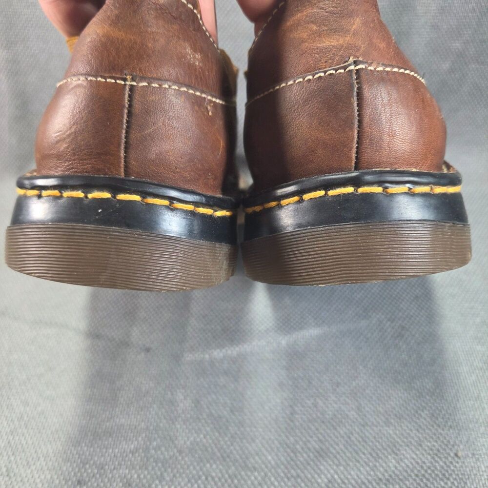 Dr. Martens Mens 10 Brown Leather Slip On Casual Shoes Round Toe Low Top Boot - Picture 5 of 8